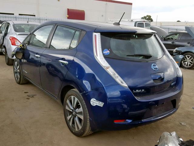 1N4BZ0CP8GC303694 - 2016 NISSAN LEAF SV BLUE photo 3