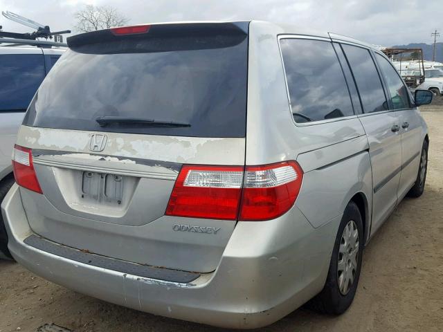 5FNRL38295B103710 - 2005 HONDA ODYSSEY LX SILVER photo 4