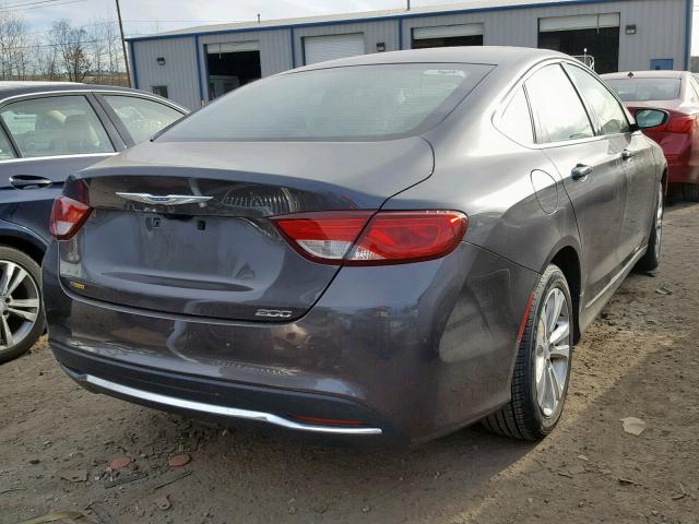 1C3CCCAB6GN148760 - 2016 CHRYSLER 200 LIMITE GRAY photo 4