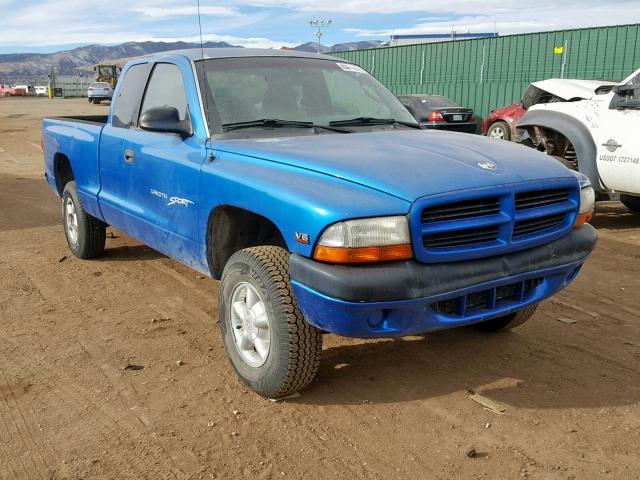 1B7GG22XXYS615915 - 2000 DODGE DAKOTA BLUE photo 1