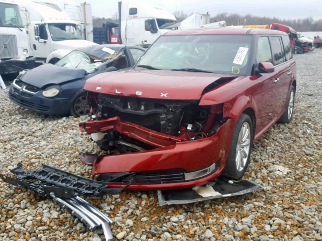 2FMGK5D85GBA19637 - 2016 FORD FLEX LIMIT RED photo 2