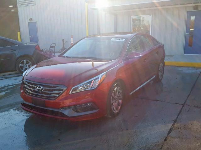 5NPE34AF4FH075593 - 2015 HYUNDAI SONATA SPO RED photo 2