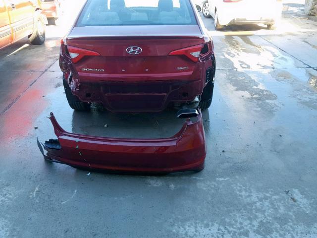 5NPE34AF4FH075593 - 2015 HYUNDAI SONATA SPO RED photo 9