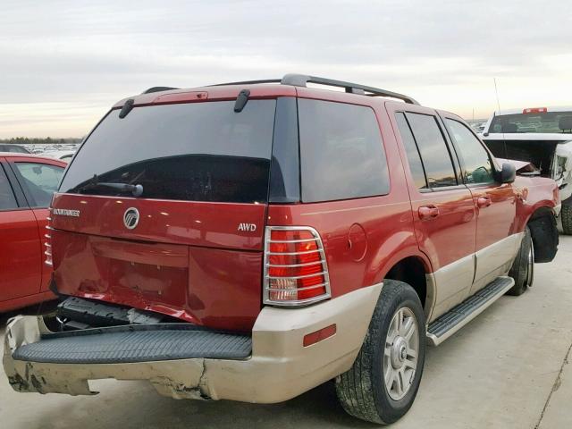 4M2ZU86K14UJ23396 - 2004 MERCURY MOUNTAINEE RED photo 4