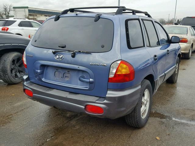 KM8SB82B81U013617 - 2001 HYUNDAI SANTA FE BLUE photo 4