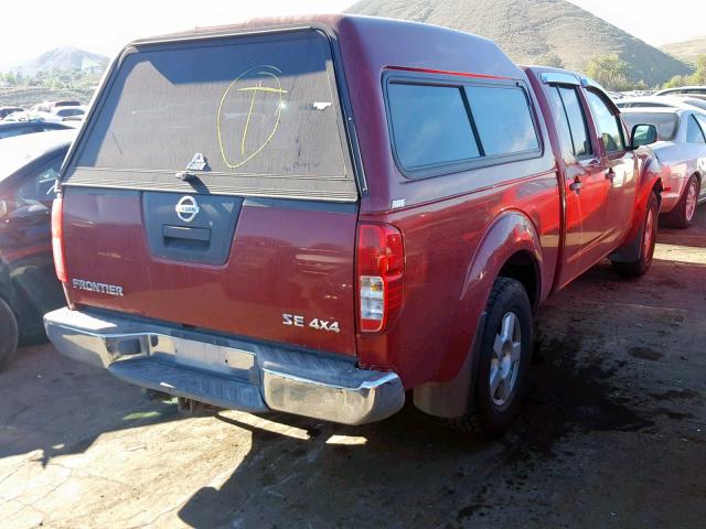 1N6AD09WX7C466508 - 2007 NISSAN FRONTIER C RED photo 4