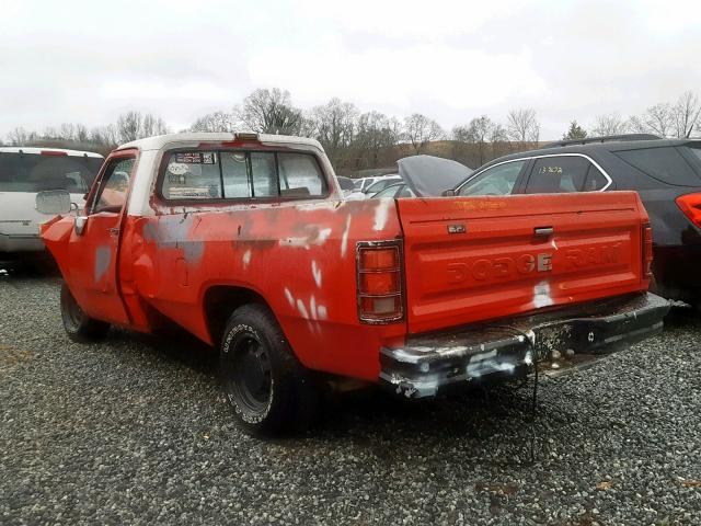 1B7GE16Y0LS640088 - 1990 DODGE D-SERIES D ORANGE photo 3