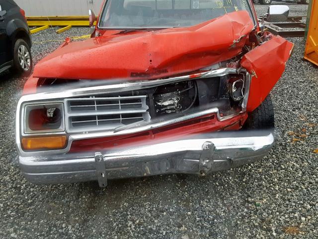 1B7GE16Y0LS640088 - 1990 DODGE D-SERIES D ORANGE photo 7