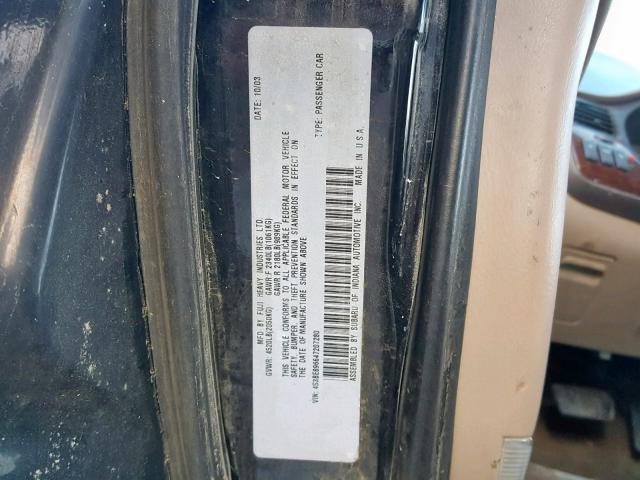 4S3BE896647207280 - 2004 SUBARU LEGACY OUT TWO TONE photo 10