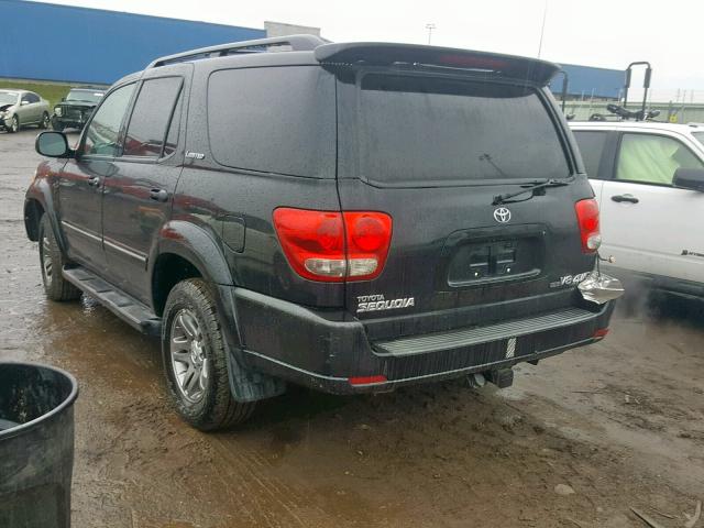 5TDBT48A57S287606 - 2007 TOYOTA SEQUOIA LI BLACK photo 3