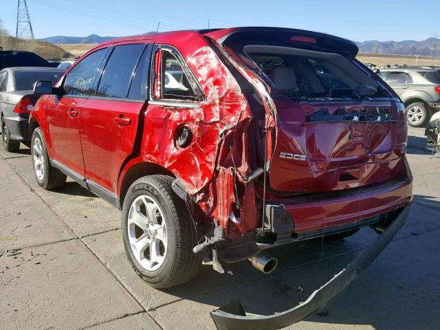 2FMDK4JC9DBC76351 - 2013 FORD EDGE SEL RED photo 3