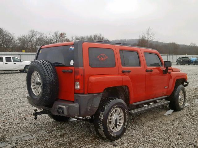 5GTDN136668125726 - 2006 HUMMER H3 RED photo 4