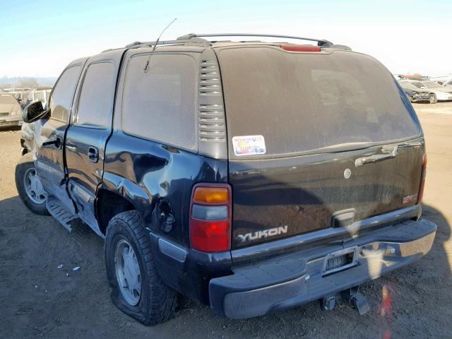 1GKEK13T81R158437 - 2001 GMC YUKON BLACK photo 3