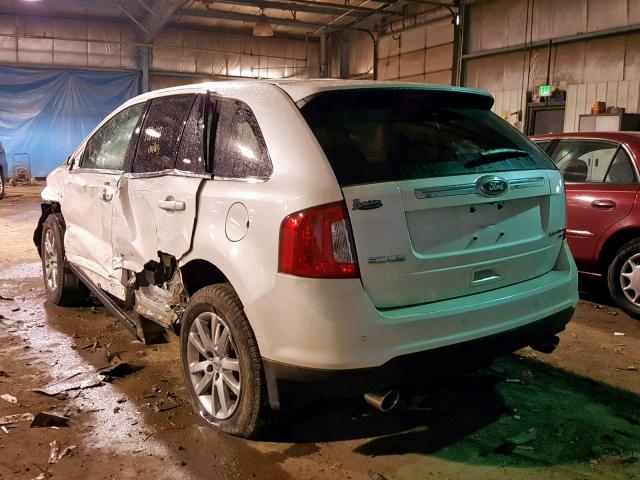 2FMDK4KC7DBC38194 - 2013 FORD EDGE LIMIT WHITE photo 3