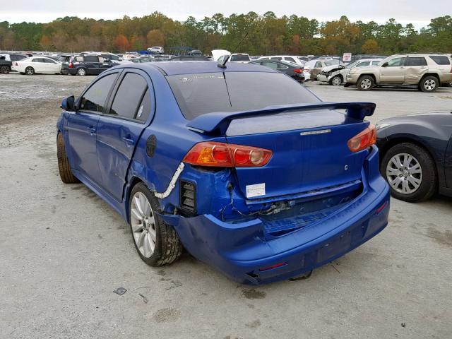 JA3AU86W59U000423 - 2009 MITSUBISHI LANCER GTS BLUE photo 3