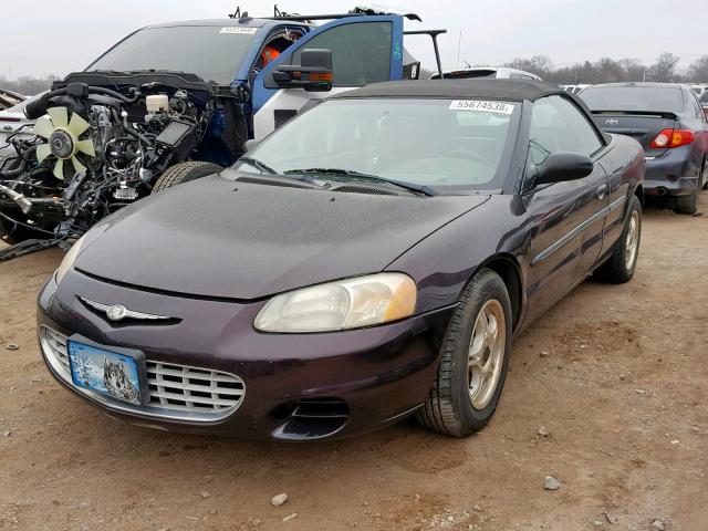 1C3EL45X13N508385 - 2003 CHRYSLER SEBRING LX PURPLE photo 2