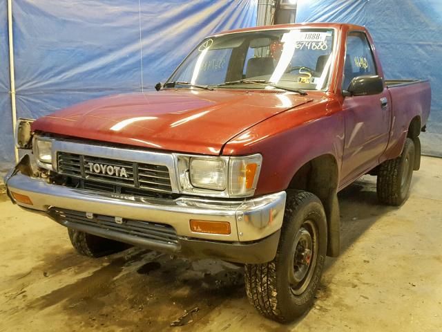 JT4RN01P3L7034658 - 1990 TOYOTA PICKUP 1/2 RED photo 2