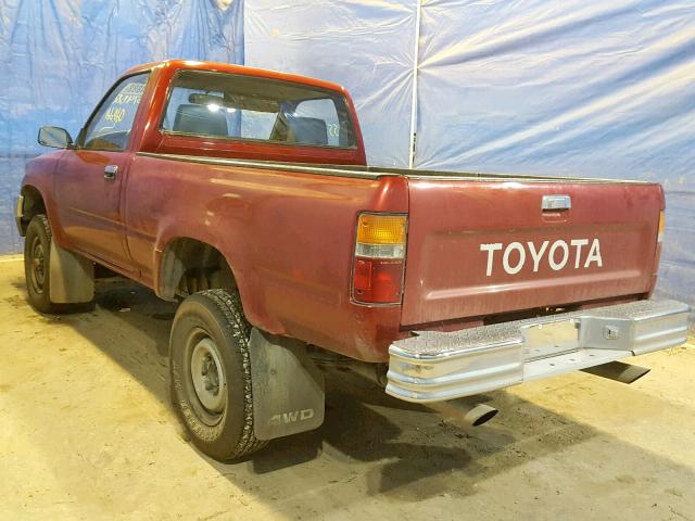 JT4RN01P3L7034658 - 1990 TOYOTA PICKUP 1/2 RED photo 3