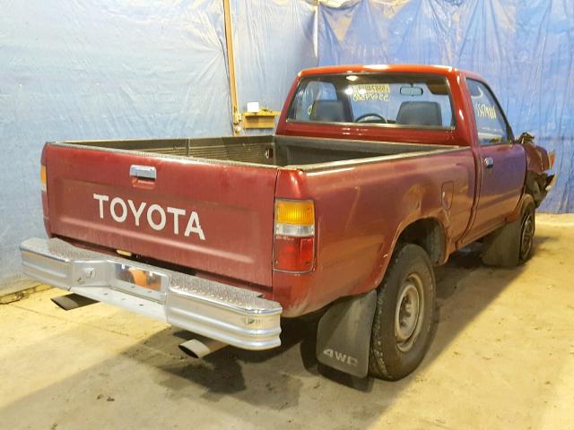 JT4RN01P3L7034658 - 1990 TOYOTA PICKUP 1/2 RED photo 4