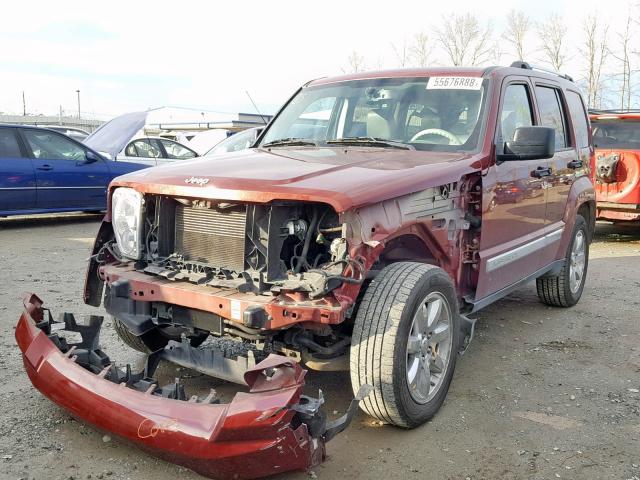 1J8GN58K78W156623 - 2008 JEEP LIBERTY LI RED photo 2