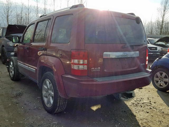 1J8GN58K78W156623 - 2008 JEEP LIBERTY LI RED photo 3