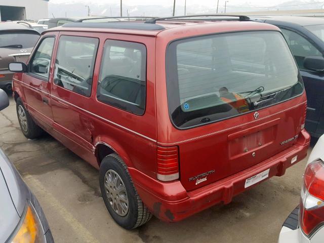 2P4GH4538RR653711 - 1994 PLYMOUTH VOYAGER SE RED photo 3