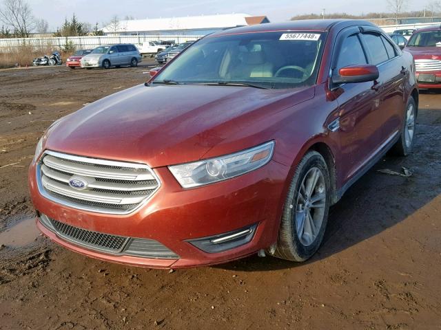 1FAHP2H81EG150739 - 2014 FORD TAURUS SEL RED photo 2