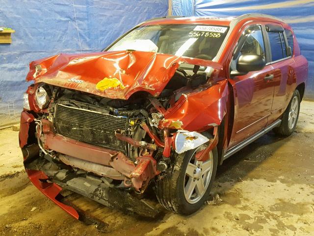 1J8FF47W18D734797 - 2008 JEEP COMPASS SP RED photo 2
