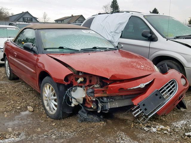 1C3EL55R02N280594 - 2002 CHRYSLER SEBRING LX RED photo 1