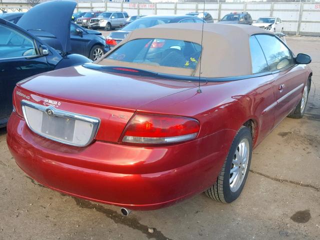 1C3EL55R02N280594 - 2002 CHRYSLER SEBRING LX RED photo 4