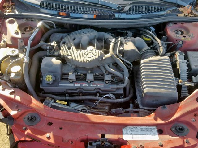 1C3EL55R02N280594 - 2002 CHRYSLER SEBRING LX RED photo 7