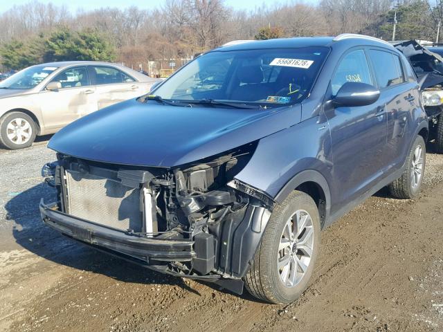 KNDPBCACXE7575563 - 2014 KIA SPORTAGE L BLUE photo 2