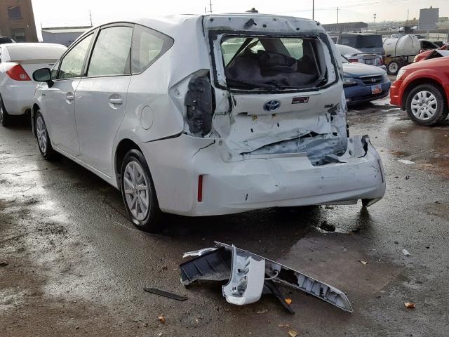 JTDZN3EU0EJ013807 - 2014 TOYOTA PRIUS V WHITE photo 3