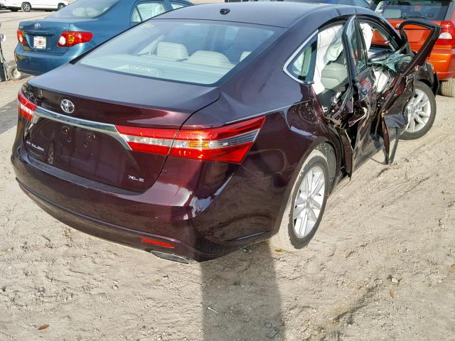 4T1BK1EB2FU150627 - 2015 TOYOTA AVALON XLE BURGUNDY photo 4