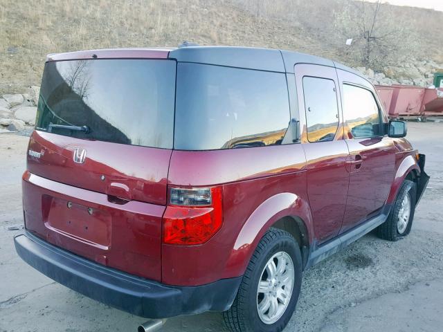 5J6YH27778L016307 - 2008 HONDA ELEMENT EX BURGUNDY photo 4