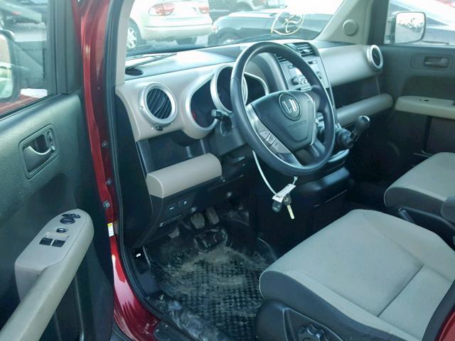 5J6YH27778L016307 - 2008 HONDA ELEMENT EX BURGUNDY photo 9