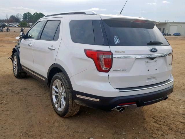 1FM5K7FH5JGC90259 - 2018 FORD EXPLORER L WHITE photo 3