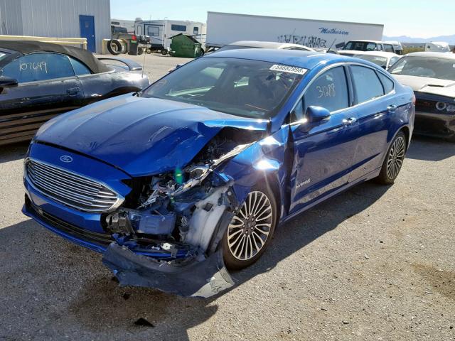 3FA6P0RU9HR190796 - 2017 FORD FUSION TIT BLUE photo 2