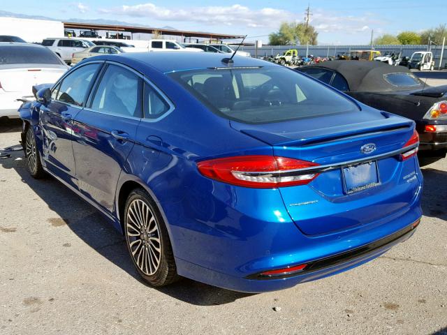 3FA6P0RU9HR190796 - 2017 FORD FUSION TIT BLUE photo 3