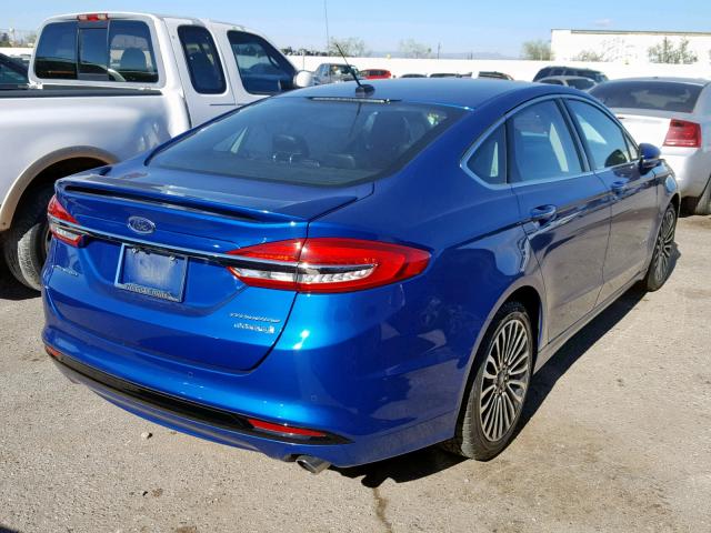 3FA6P0RU9HR190796 - 2017 FORD FUSION TIT BLUE photo 4