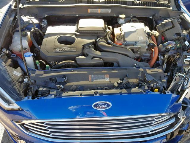 3FA6P0RU9HR190796 - 2017 FORD FUSION TIT BLUE photo 7