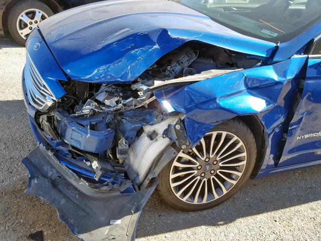 3FA6P0RU9HR190796 - 2017 FORD FUSION TIT BLUE photo 9