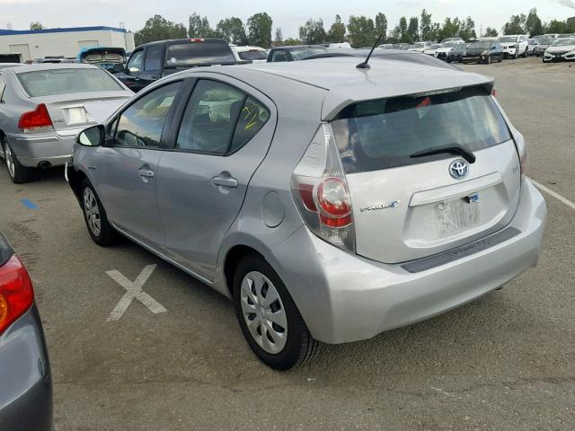 JTDKDTB30E1564870 - 2014 TOYOTA PRIUS C SILVER photo 3