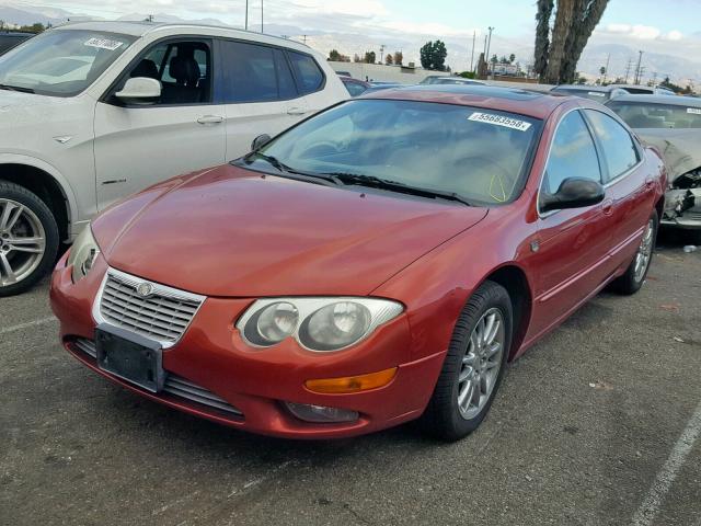 2C3HE66G62H229989 - 2002 CHRYSLER 300M RED photo 2