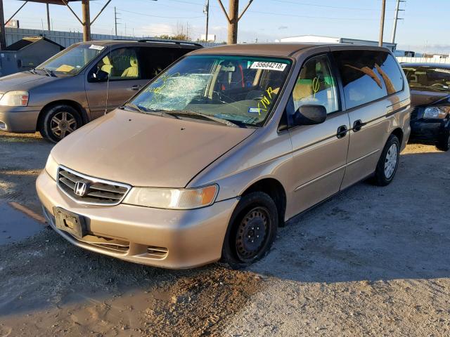 2HKRL18552H500231 - 2002 HONDA ODYSSEY LX GOLD photo 2