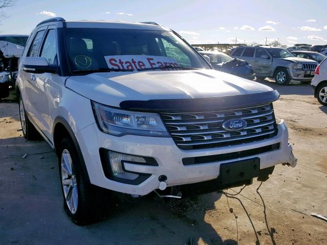 1FM5K8F85GGC94634 - 2016 FORD EXPLORER L WHITE photo 1