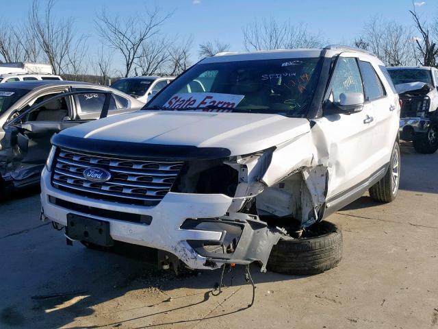 1FM5K8F85GGC94634 - 2016 FORD EXPLORER L WHITE photo 2