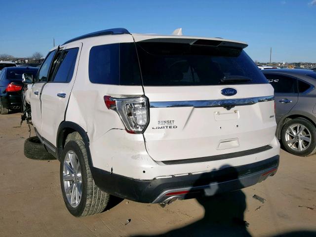 1FM5K8F85GGC94634 - 2016 FORD EXPLORER L WHITE photo 3