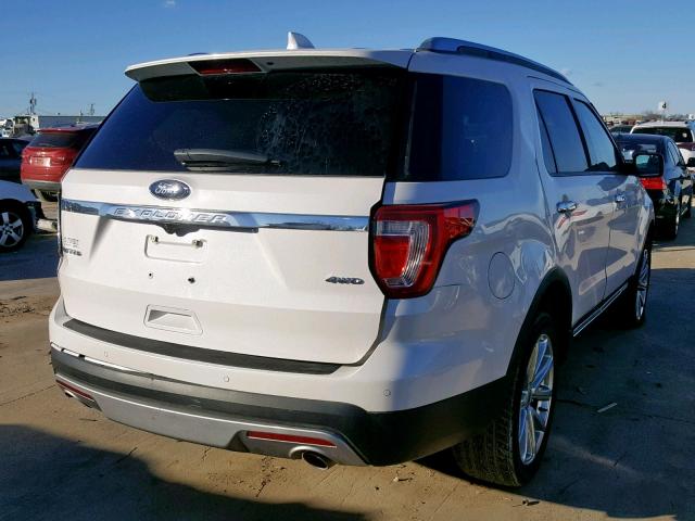 1FM5K8F85GGC94634 - 2016 FORD EXPLORER L WHITE photo 4