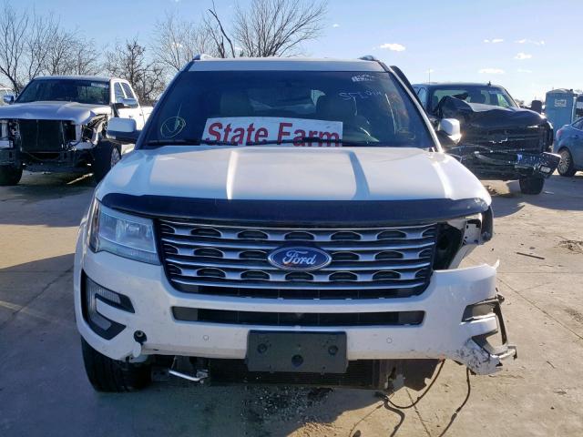 1FM5K8F85GGC94634 - 2016 FORD EXPLORER L WHITE photo 9